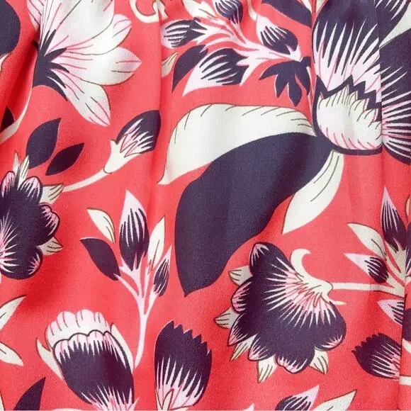 J. Crew Dress Size 2 Dark Peach Floral Sleeveless Adjustable‎ Straps Pockets - Picture 5 of 8